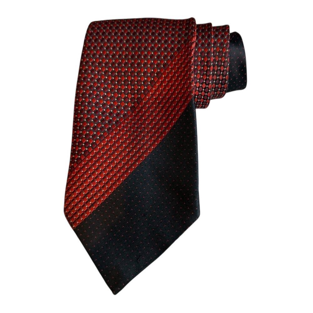 Vintage 70s Dior Wide Tie Rust Black Print
